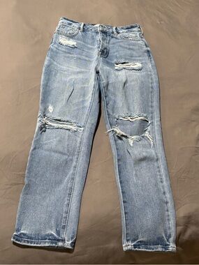 PacSun Light Blue Distressed Straight Leg Jeans
